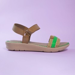 Sandalias Chocolate Ambar Verde 24101