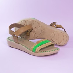 Sandalias Chocolate Ambar Verde 24101